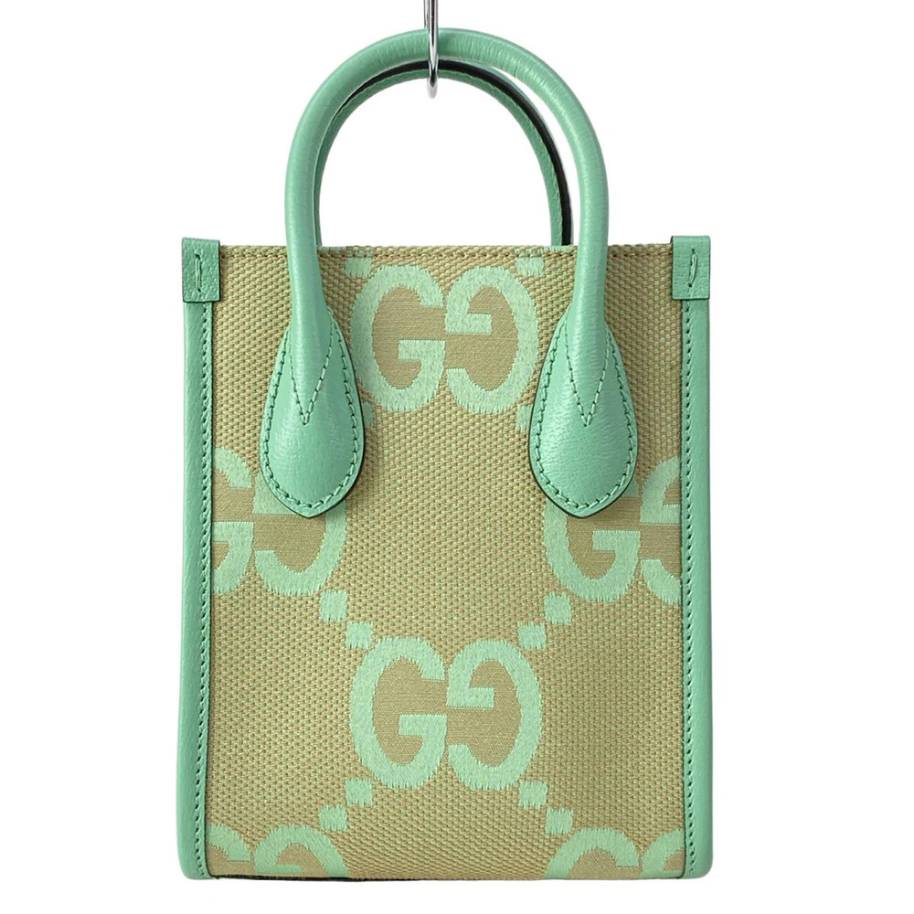 Gucci Jumbo Gg Beige Green Jacquard #305743G10B
